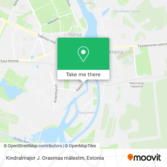 Карта Kindralmajor J. Orasmaa mälestm