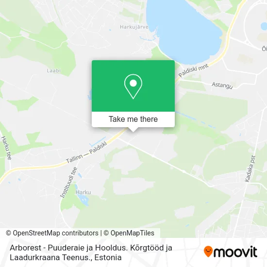 Карта Arborest - Puuderaie ja Hooldus. Kõrgtööd ja Laadurkraana Teenus.
