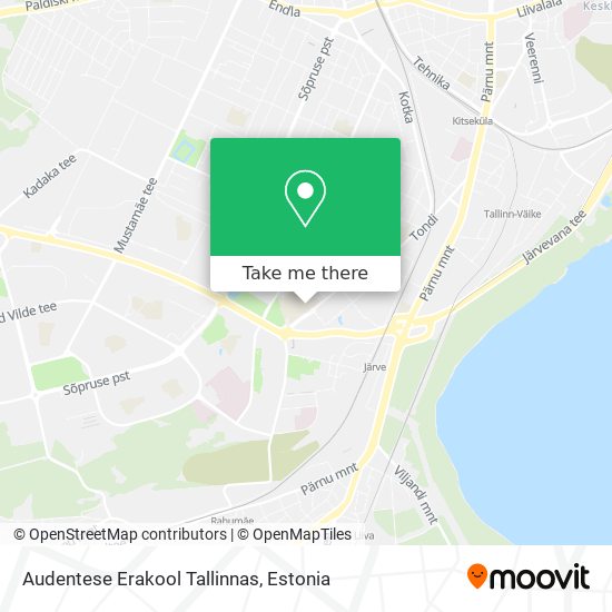 Карта Audentese Erakool Tallinnas