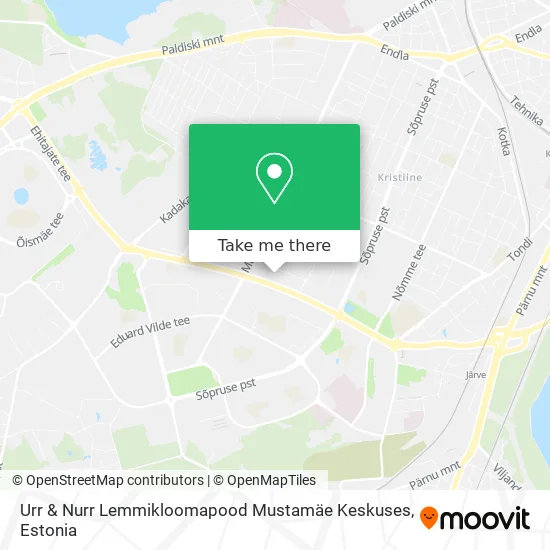 Карта Urr & Nurr Lemmikloomapood Mustamäe Keskuses