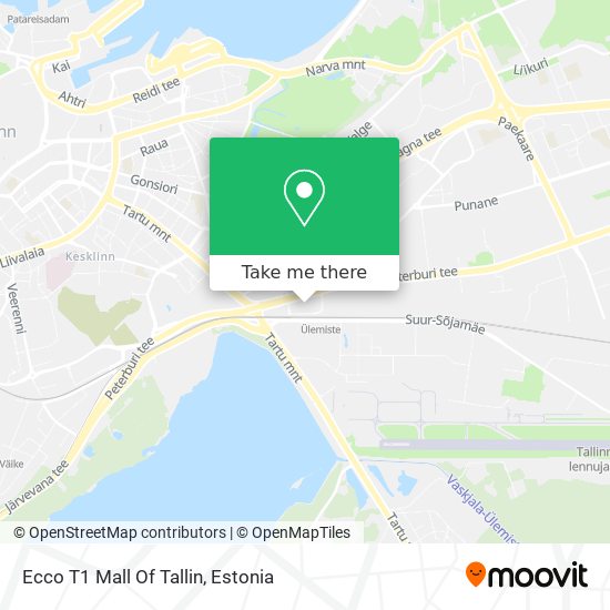 How to get Ecco T1 Mall Of Tallin in by Bus or Train?