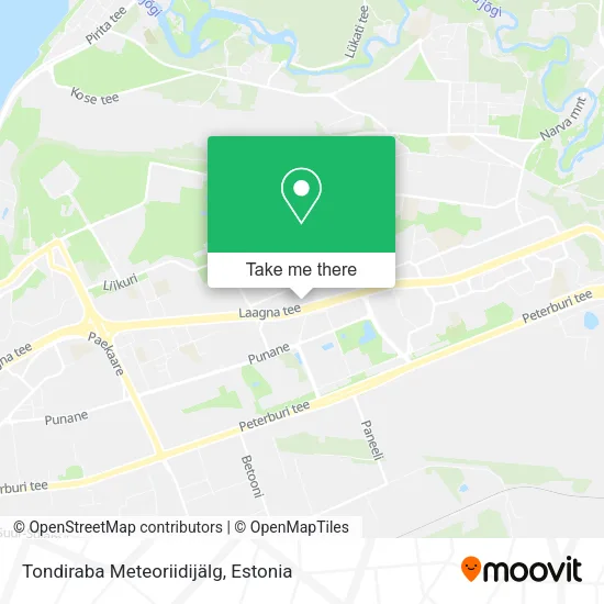 Карта Tondiraba Meteoriidijälg