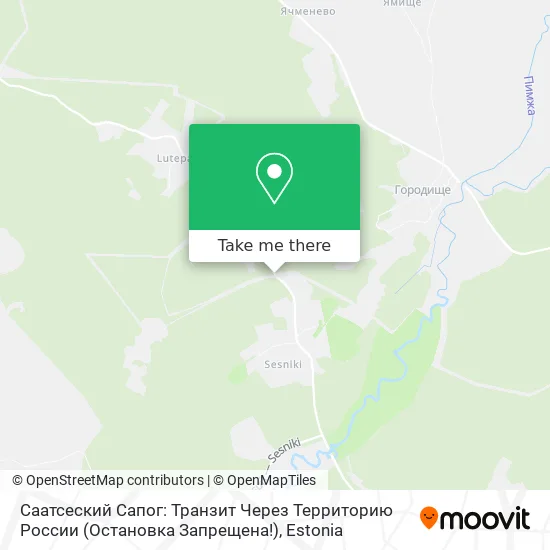 Карта Саатсеский Сапог: Транзит Через Территорию России (Остановка Запрещена!)