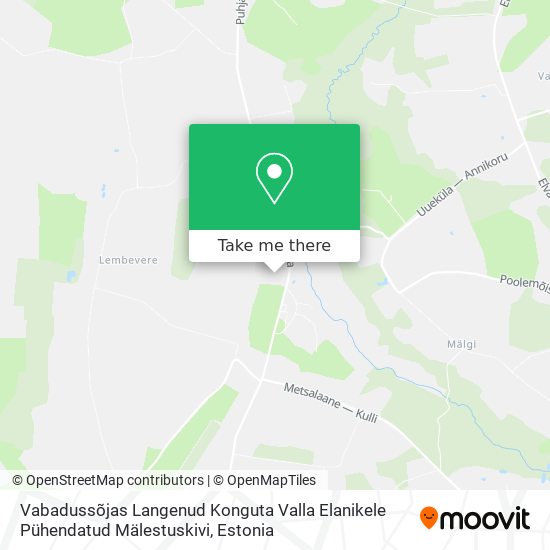 Vabadussõjas Langenud Konguta Valla Elanikele Pühendatud Mälestuskivi map