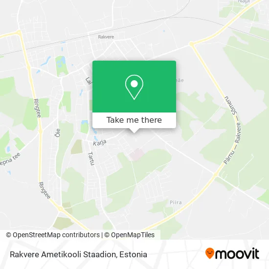Карта Rakvere Ametikooli Staadion