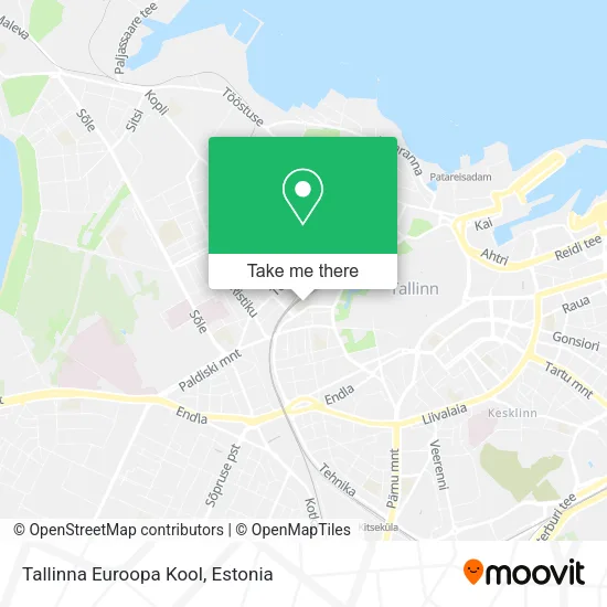 Карта Tallinna Euroopa Kool