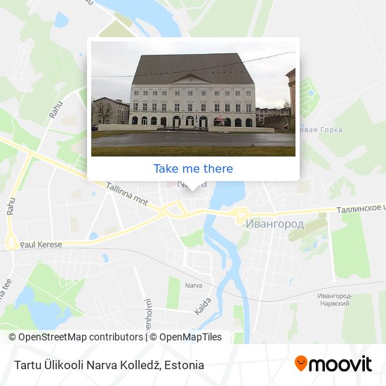 Карта Tartu Ülikooli Narva Kolledž