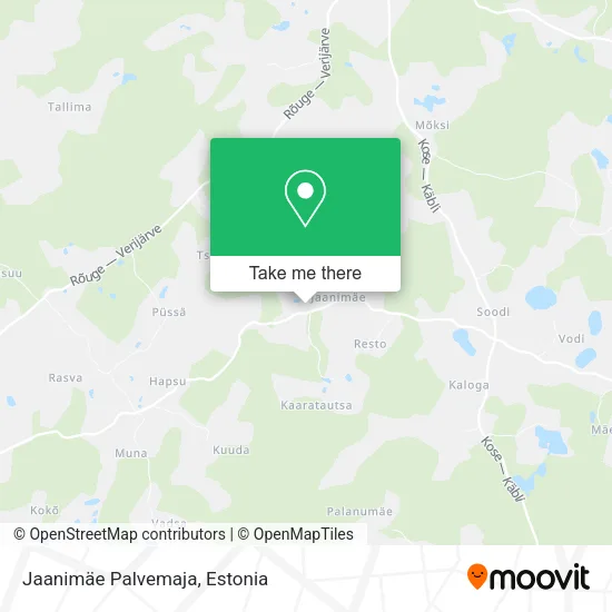 Jaanimäe Palvemaja map