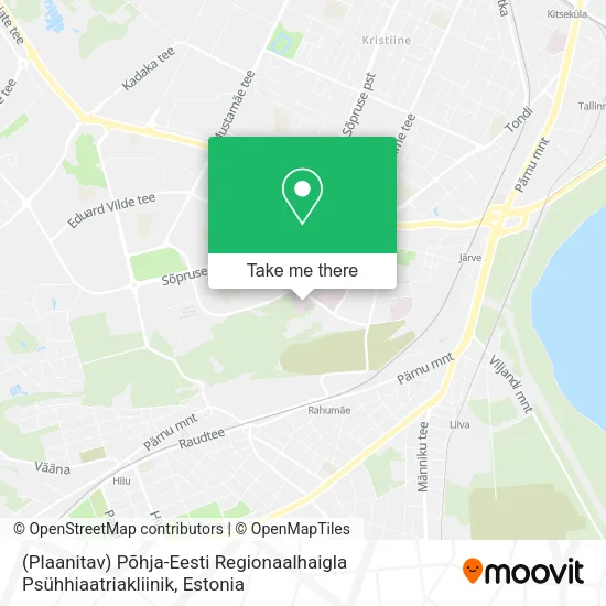 Карта (Plaanitav) Põhja-Eesti Regionaalhaigla Psühhiaatriakliinik