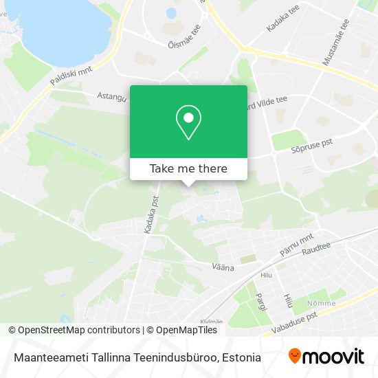 Карта Maanteeameti Tallinna Teenindusbüroo