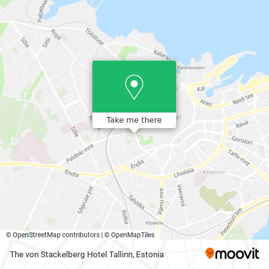 The von Stackelberg Hotel Tallinn map