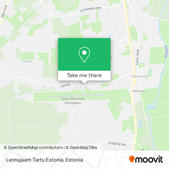 Lennujaam Tartu Estonia map