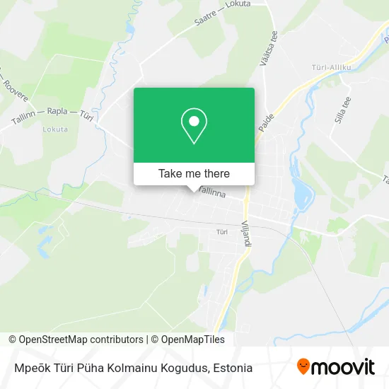 Карта Mpeõk Türi Püha Kolmainu Kogudus