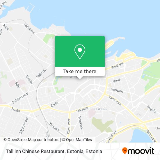 Talliinn Chinese Restaurant. Estonia map