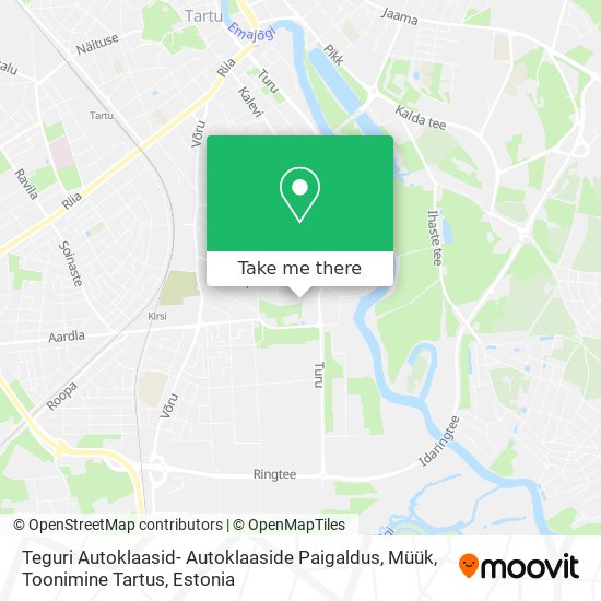 Карта Teguri Autoklaasid- Autoklaaside Paigaldus, Müük, Toonimine Tartus
