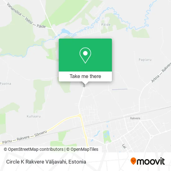 Карта Circle K Rakvere Väljavahi