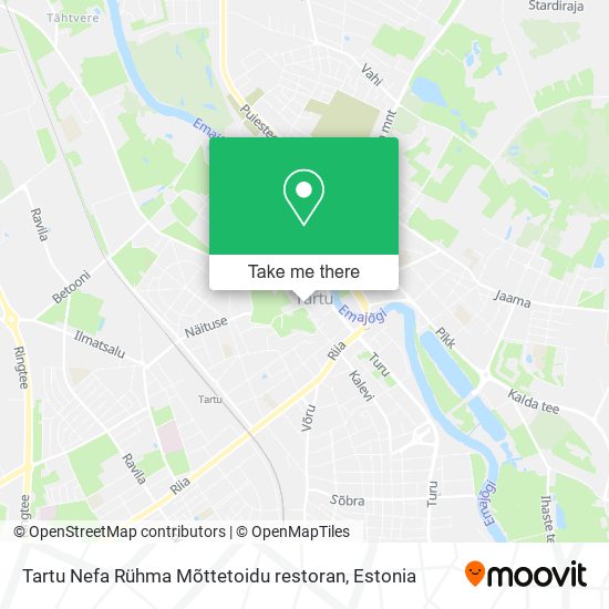 Карта Tartu Nefa Rühma Mõttetoidu restoran