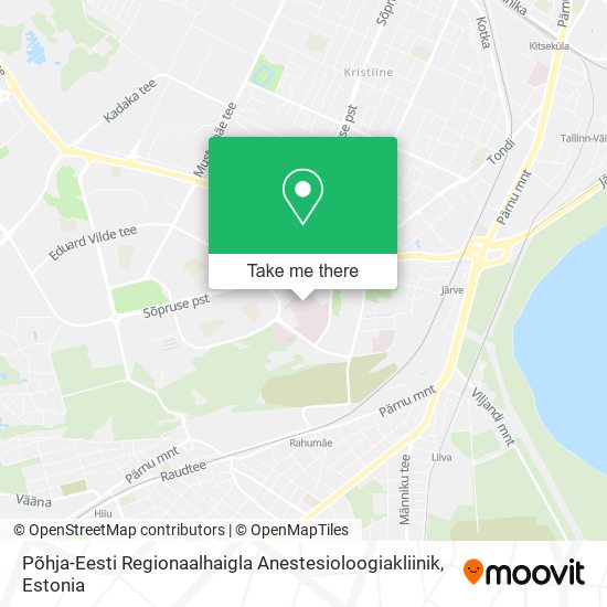 Карта Põhja-Eesti Regionaalhaigla Anestesioloogiakliinik