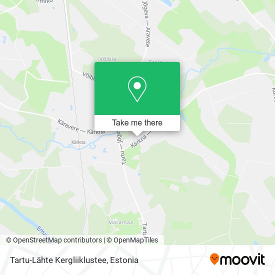 Карта Tartu-Lähte Kergliiklustee