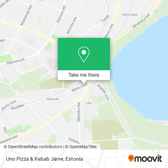 Карта Uno Pizza & Kebab Järve