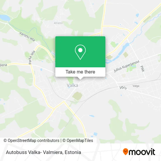 Autobuss Valka- Valmiera map