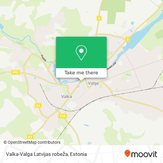Карта Valka-Valga Latvijas robeža