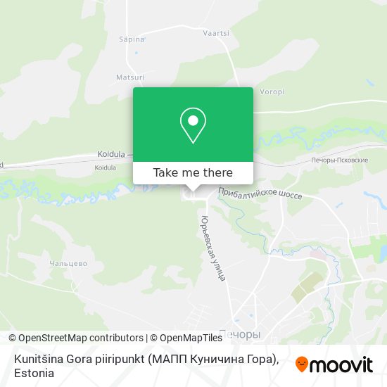 Карта Kunitšina Gora piiripunkt (МАПП Куничина Гора)