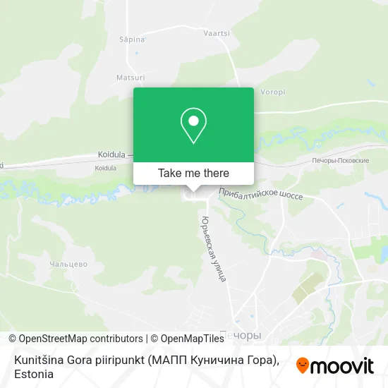 Карта Kunitšina Gora piiripunkt (МАПП Куничина Гора)