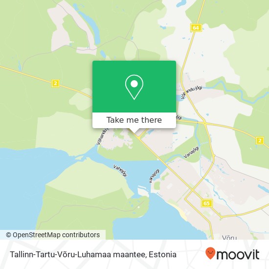 Tallinn-Tartu-Võru-Luhamaa maantee map