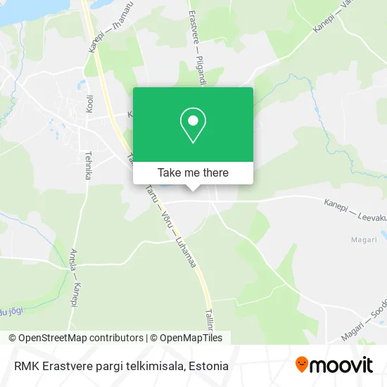 Карта RMK Erastvere pargi telkimisala