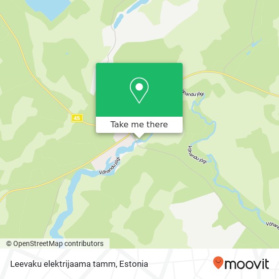 Карта Leevaku elektrijaama tamm