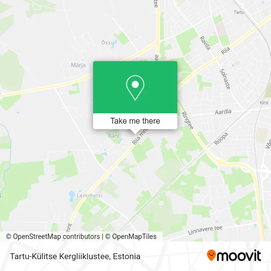 Tartu-Külitse Kergliiklustee map