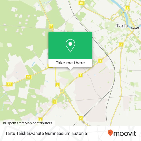 Tartu Täiskasvanute Gümnaasium map