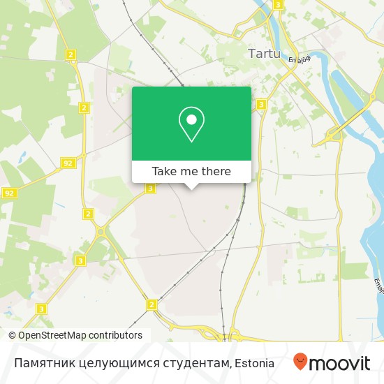 Памятник целующимся студентам map