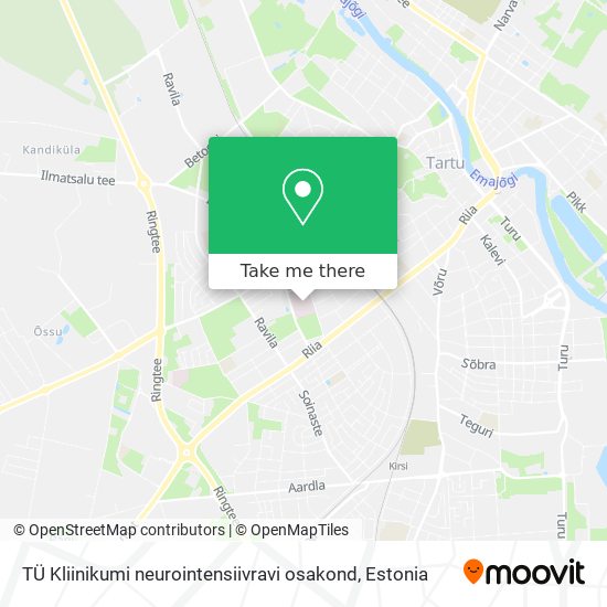 TÜ Kliinikumi neurointensiivravi osakond map