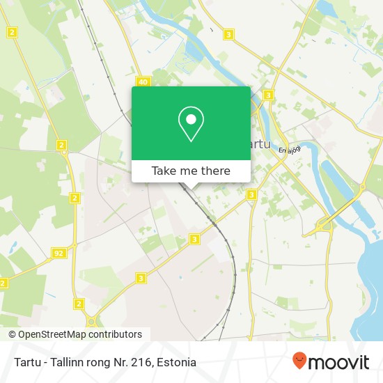 Tartu - Tallinn rong Nr. 216 map