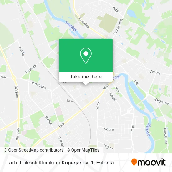 Карта Tartu Ülikooli Kliinikum Kuperjanovi 1