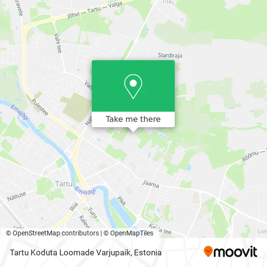 Карта Tartu Koduta Loomade Varjupaik