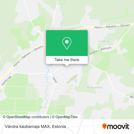 Карта Vändra kaubamaja MAX