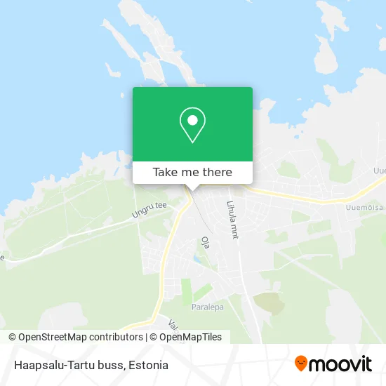 Карта Haapsalu-Tartu buss