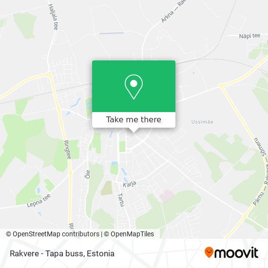 Rakvere - Tapa buss map