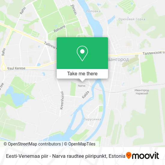 Карта Eesti-Venemaa piir - Narva raudtee piiripunkt
