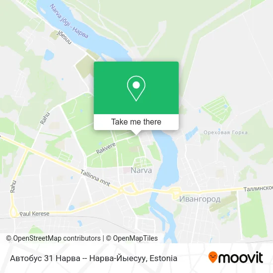 Карта Автобус 31 Нарва -- Нарва-Йыесуу