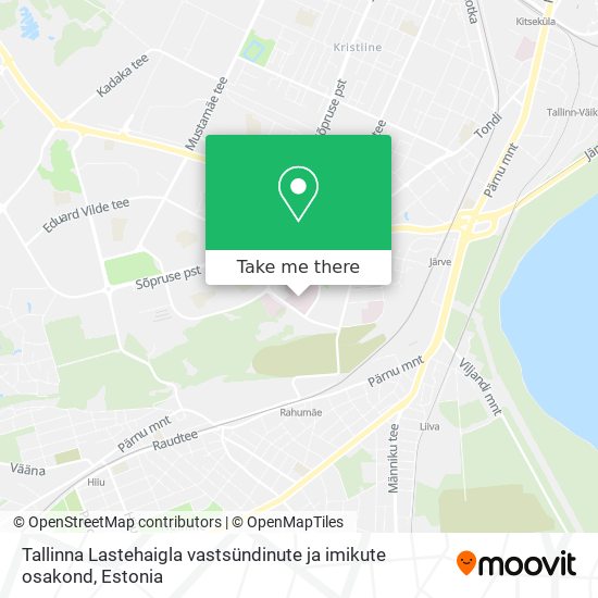 Tallinna Lastehaigla vastsündinute ja imikute osakond map