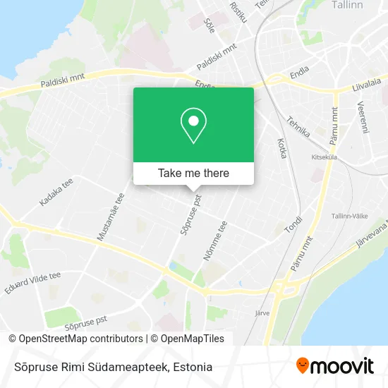 Карта Sõpruse Rimi Südameapteek