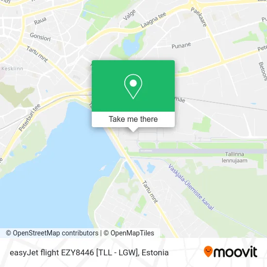 Карта easyJet flight EZY8446 [TLL - LGW]