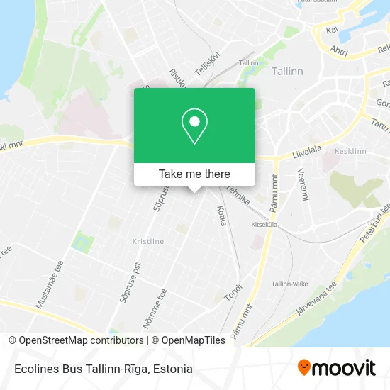 Карта Ecolines Bus Tallinn-Rīga