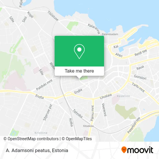 Карта A. Adamsoni peatus