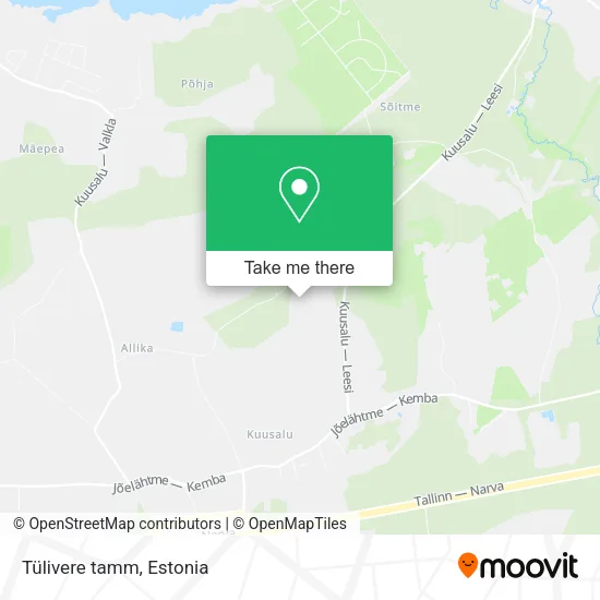 Карта Tülivere tamm