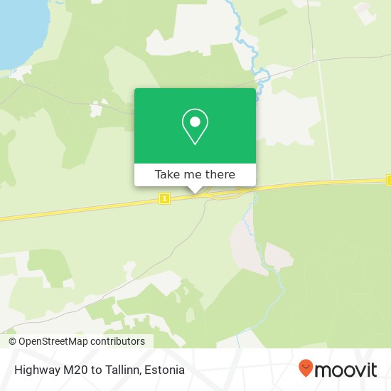 Highway M20 to Tallinn map